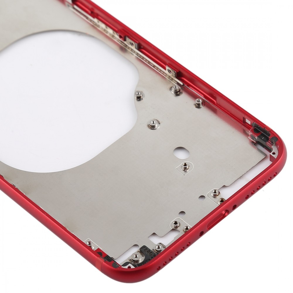 Transparent Back Cover with Camera Lens & SIM Card Tray & Side Keys for iPhone 8 (Red) iPhone Replacement Parts Apple iPhone 8